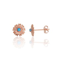 Серьги из красного золота 585 пробы с бирюзой «Золотая Маргарита II»