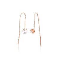 Серьги из красного золота 585 пробы с цирконами «Чистый Баланс»