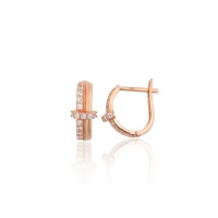 Серьги из красного золота 585 пробы с цирконами «Икс Фактор V»