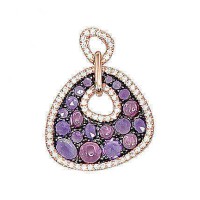 14K Red Gold Diamond and Amethyst Pendant “Sunny Symphony III”
