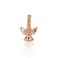 14K Red Gold Cubic Zirconia Pendant “Angel XI”