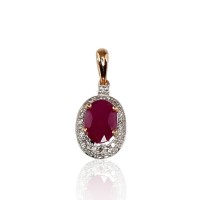 14K Red Gold Diamond and Ruby Pendant “Little Sun II”