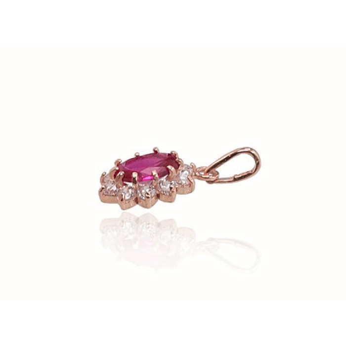 Sarkanā zelta 585° kulons ar cirkoniem „Ferro (Fuchsia)“