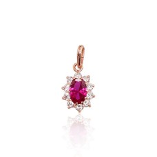 Sarkanā zelta 585° kulons ar cirkoniem „Ferro (Fuchsia)“