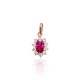 Sarkanā zelta 585° kulons ar cirkoniem „Ferro (Fuchsia)“