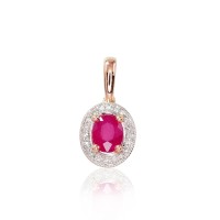 14K Red Gold Diamond and Ruby Pendant “Sofia”