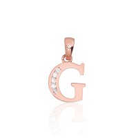 Кулон с буквой из красного золота 585 пробы с цирконами «G III»