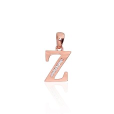 Sarkanā zelta 585° burta kulons ar cirkoniem „Z III“