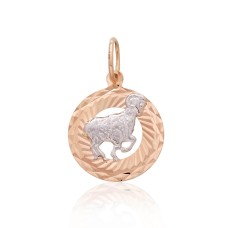 Sarkanā zelta 585° zodiaka zīmes kulons „Auns VII“