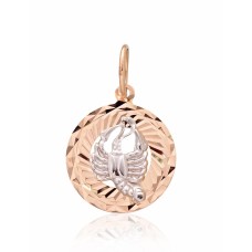 Sarkanā zelta 585° zodiaka zīmes kulons „Vēzis V“