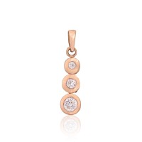 14K Red Gold Cubic Zirconia Pendant “Juno III”