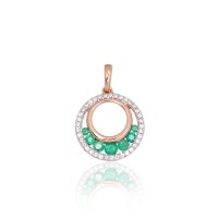 14K Red Gold Diamond and Emerald Pendant “Athena”