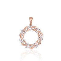 14K Red Gold Diamond Pendant “Omega”