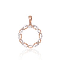 14K Red Gold Diamond Pendant “Omega II”