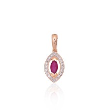 Sarkanā zelta 585° kulons ar briljantiem un rubīniem „Aleksandrija V“