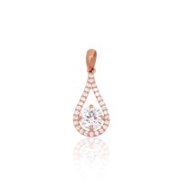 14K Red Gold Cubic Zirconia Pendant “Vienna”