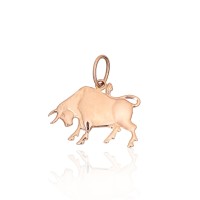 14K Red Gold Zodiac Pendant “Taurus II”