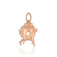 Sarkanā zelta 585° zodiaka zīmes kulons „Dvīņi III“