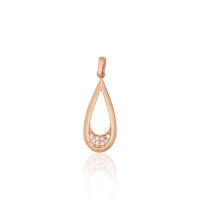 14K Red Gold Cubic Zirconia Pendant “Tears of Dawn”