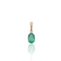 14K Red Gold Diamond and Emerald Pendant “Notika VII”