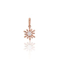 14K Red Gold Cubic Zirconia Pendant “Golden Daisy”
