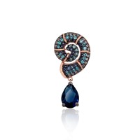 Sarkanā zelta 585° kulons ar cirkoniem „Ocean Spiral“
