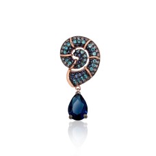 Sarkanā zelta 585° kulons ar cirkoniem „Ocean Spiral“
