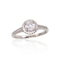 925 Sterling Silver Cubic Zirconia Ring “Hearts and Arrows VI”