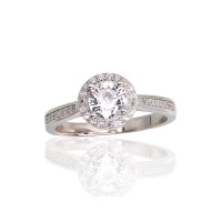 925 Sterling Silver Cubic Zirconia Ring “Hearts and Arrows II”