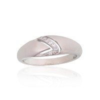 925 Sterling Silver Cubic Zirconia Ring “Crystal Path V”