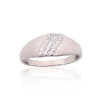 925 Sterling Silver Cubic Zirconia Ring “Crystal Path II”