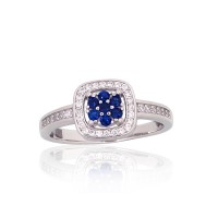 925 Sterling Silver Cubic Zirconia Ring “Stone Flower II”