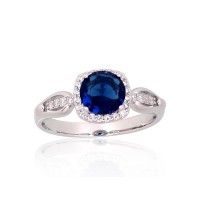 925 Sterling Silver Cubic Zirconia Ring “Hearts and Arrows VIII”
