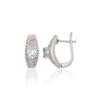 925 Sterling Silver Topaz Earrings “Aida”
