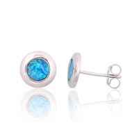 925 Sterling Silver Opalite Earrings “Moon Charm XIV”
