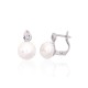 925 Sterling Silver Cubic Zirconia and Pearl Earrings “Galos III”