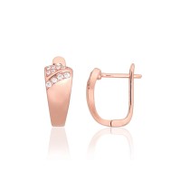 Серебряные серьги 925 пробы с цирконами «Золотой Каскад III»