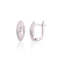 Серебряные серьги 925 пробы с цирконами «Цепочка Света»