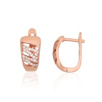 925 Sterling Silver Cubic Zirconia Earrings “Golden Cascade”