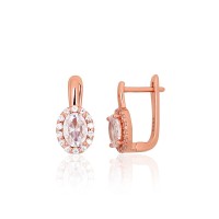 Серебряные серьги 925 пробы с цирконами «Линия света»