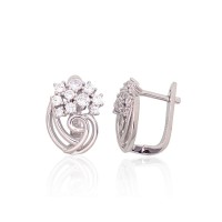 925 Sterling Silver Cubic Zirconia Earrings “The Snow Queen”