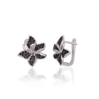 925 Sterling Silver Cubic Zirconia Earrings “Frost Petal”