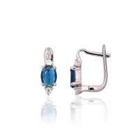 925 Sterling Silver Cubic Zirconia Earrings “Silver Mist IV”