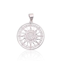 925 Sterling Silver Cubic Zirconia Pendant “Sun II”