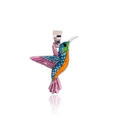 Sudraba kulons ar emalju „Kolibri“