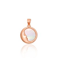 925 Sterling Silver Mother of Pearl Pendant “Moonface”