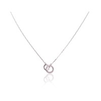 925 Sterling Silver Cubic Zirconia Necklace “Dance of Rings”