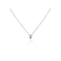 Серебряное колье 925 пробы с цирконами «Дорожка Света V»