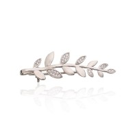 925 Sterling Silver Cubic Zirconia Brooch “Olive Branch”