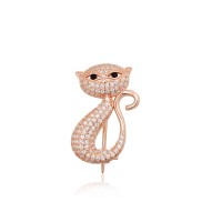 925 Sterling Silver Cubic Zirconia Brooch “Midnight Feline II”